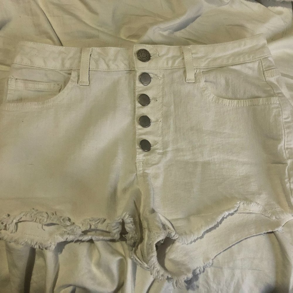 White high-waisted shorts